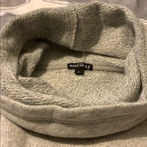 Funnel neck jcrew grey sweatshirt